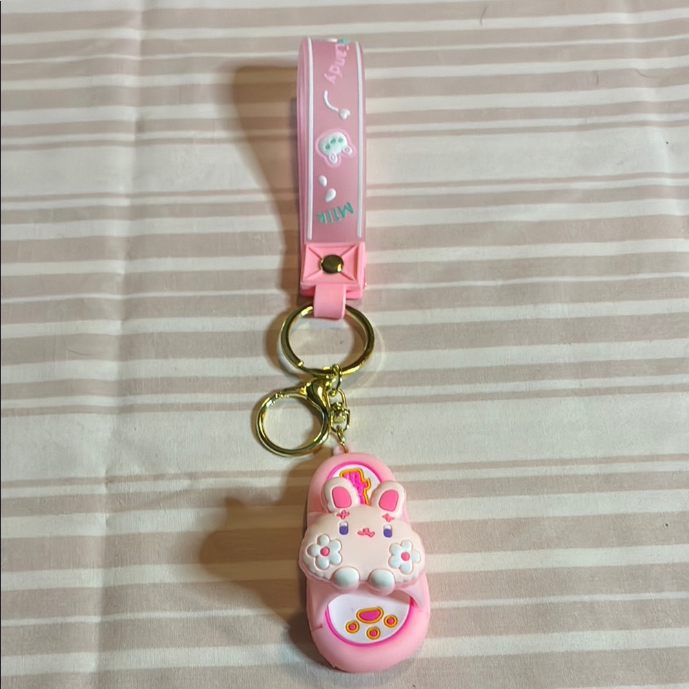 New without tags- Pink Bunny & Shoe Keychain Toy
